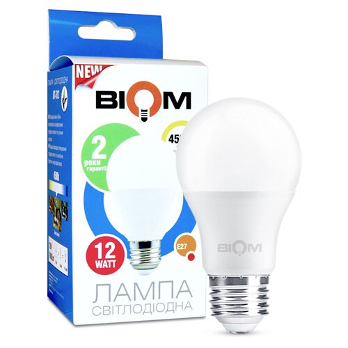 [3_2359] Свiтлодiодна лампа Biom BT-512 A60 12W E27 4500К матова