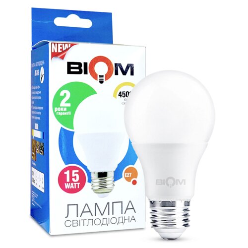 [3_2361] Свiтлодiодна лампа Biom BT-516 A65 15W E27 4500К матова