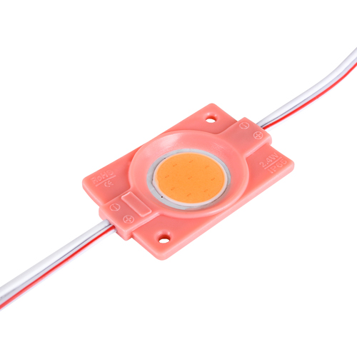 [3_2518] Світлодіодний модуль BRT COB 2.4W круглий PINK, 12В, IP65 рожевий