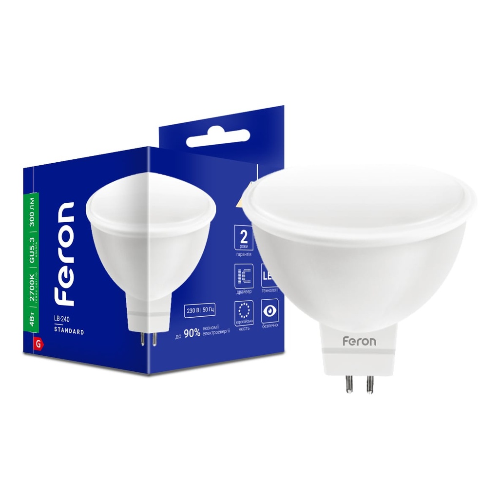 Світлодіодна лампа Feron LB-240 4Вт G5.3 2700K