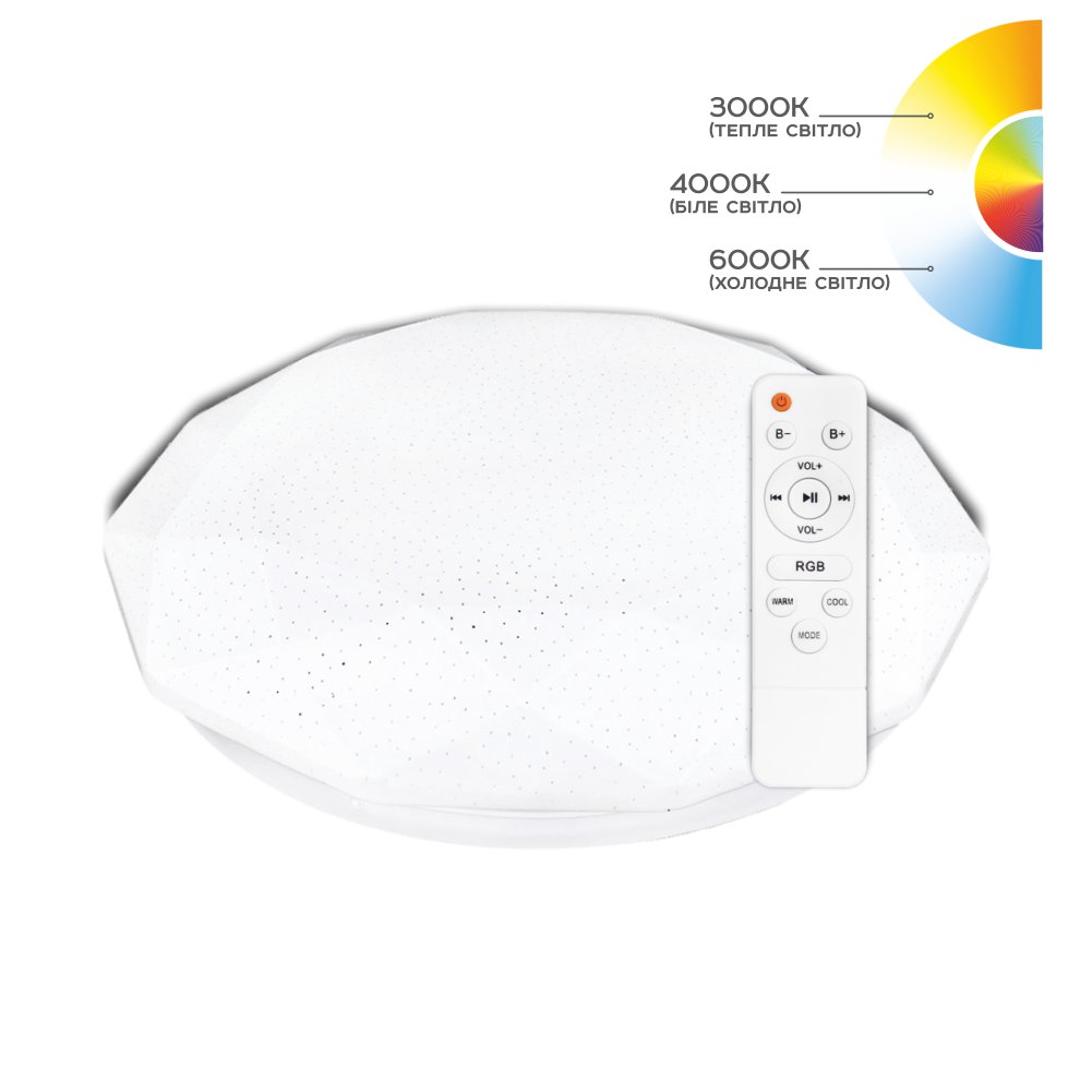 [3_3034] Світильник світлодіодний Biom SMART SML-R44-70-RGB 3000-6000K 70Вт с д/у