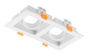 Світильник точковий GTV RUBIO, 187x102mm, IP20, квадратний, подвійний, білий (пластик) (OP-RUBIOKW2-10)