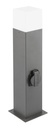 Світильник садовий з розеткою GTV LARGO-P 50, E27, MAX.15W, IP44, стовпчик, графіт (OS-LARGP40G-30)