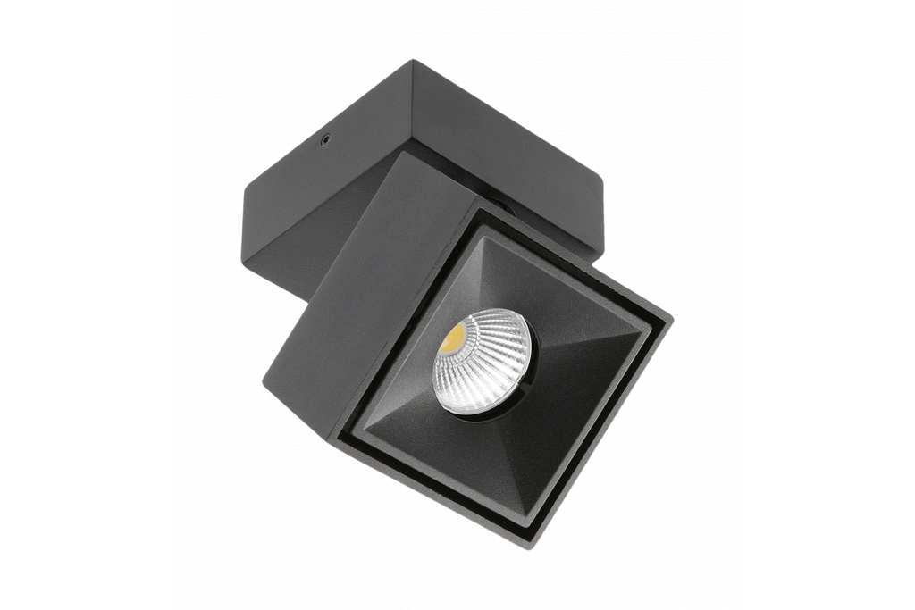 [6_20690] Світильник GTV LED BIANCO, 15W, IP20, 4000K, 104х101х101, квадрат, чорний, з нахилом (LD-BNC15WKC-NB)