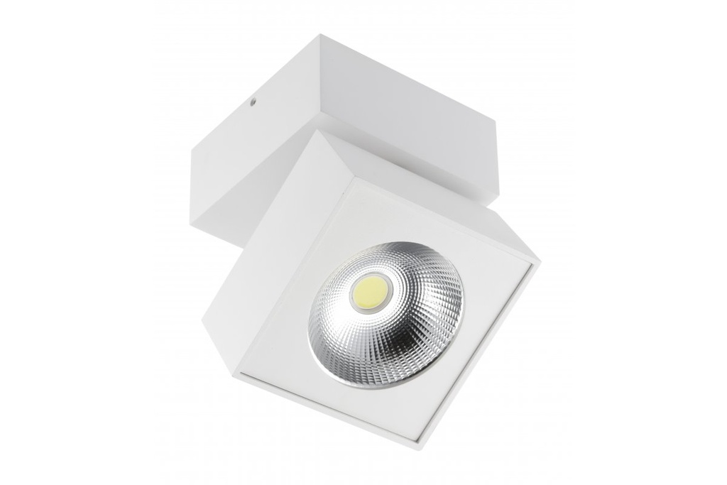Світильник GTV LED BIANCO, 15W, IP20, 4000K, 104х101х101, квадрат, білий, з нахилом (LD-BNC15WKB-NB)