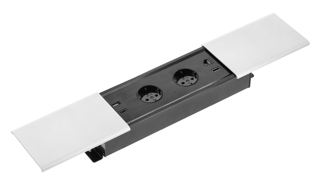 Подовжувач вбудований GTV PRESTINO, 2x роз. schuko, USB A+C, RJ45, HDMI, 1,5 м, білий