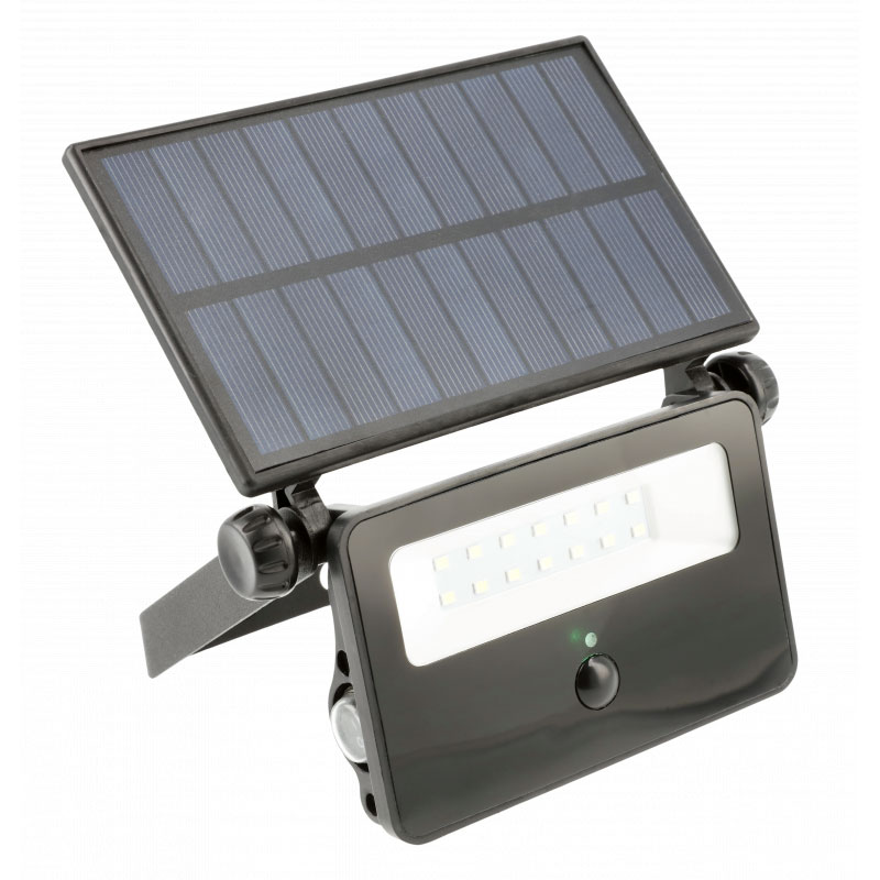 [6_21870] Прожектор GTV LUMOS, датчик руху, сонячна панель, 10W, 6400K, IP65, 120° (LD-LUMOS10W-64)