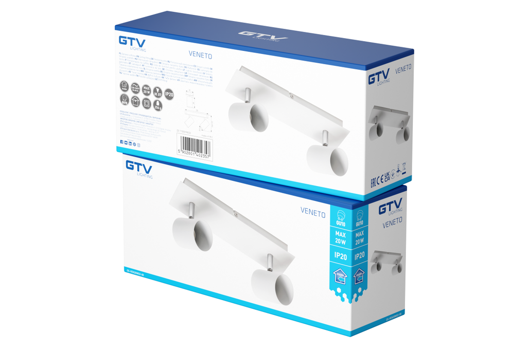 [6_21885] Світильник GTV VENETO, IP20, max.20W, 2xGU10, круглий, білий (OS-VEN20WO2-00)