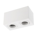 Світильник подвійний GTV AVEIRO DUO BIS, алюміній, 160x80x90мм, IP20, max.20W*2, квадрат, білий (OS-AVB80160KW2-10)