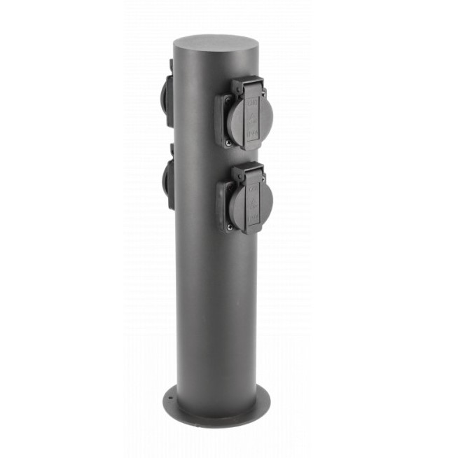 [6_22015] Стовпчик садовий GTV CORTA-P 36, IP54, 4*розетки Schucko, max.3500W, графіт (OS-CORP36G-30)