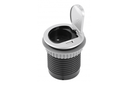 Меблева розетка GTV CHARGER MINI, Ø60 мм, 1хSHUKO, 1xUSB-A 2.4A, кабель 1.9 м, алюміній