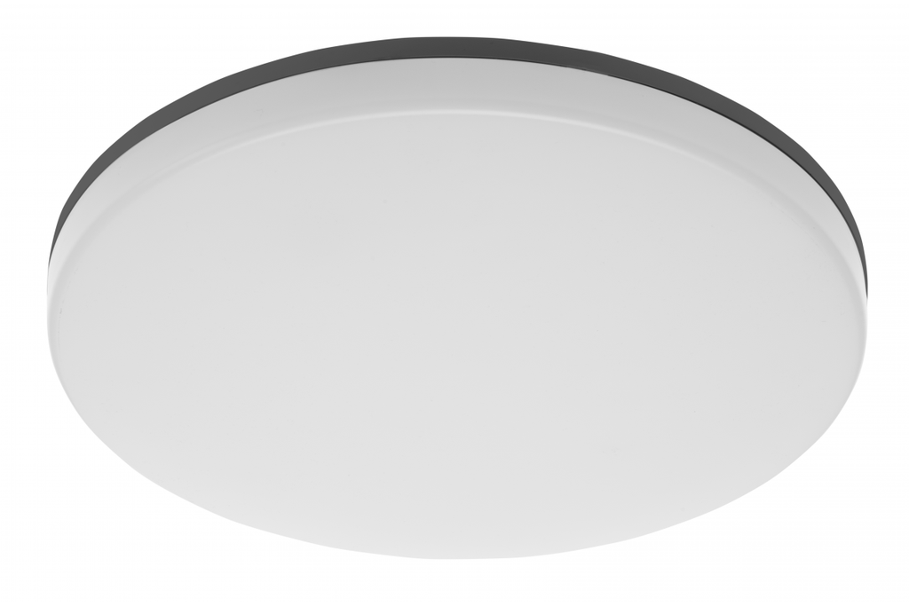 [6_26644] Світлодіодний світильник GTV BESA, 24W, 2400Lm, 4000K, AC180-250V, IP54, IK10, PC+PC, круглий, димер, чорний