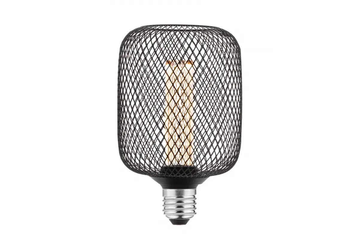 [6_27171] Лед лампа GTV Filament Grid C100, E27, 3,5W, 1800K, AC220-240V, 320°, чорний