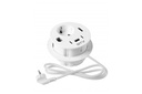 Меблева розетка GTV RONDO, 1хSHUKO, 1xUSB-A, 2xUSB-C, HDMI, RJ45 кабель 1.5 м, білий