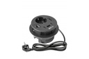 Меблева розетка GTV RONDO, 1хSHUKO, 1xUSB-A, 2xUSB-C, HDMI, RJ45 кабель 1.5 м, чорний