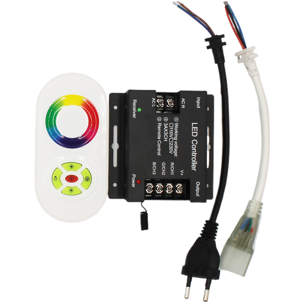 [8_4745] Контролер 220V NEON RGB 10х20 - AC-6 (1500W; RF; 28K)