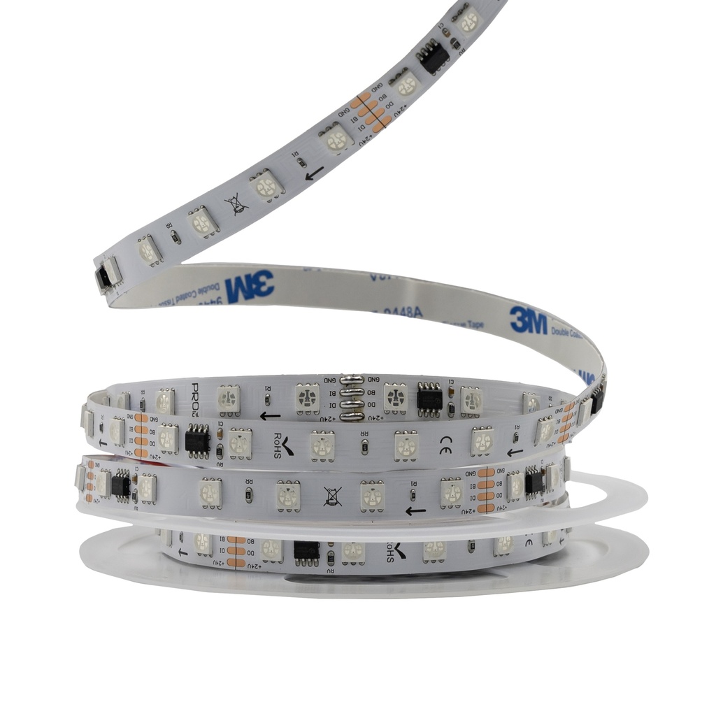 [8_4750] Світлодіодна LED стрічка PROLUM™ 24V; 5050\60; IP20; Series "SMART", RGB (Pixel Full Color)