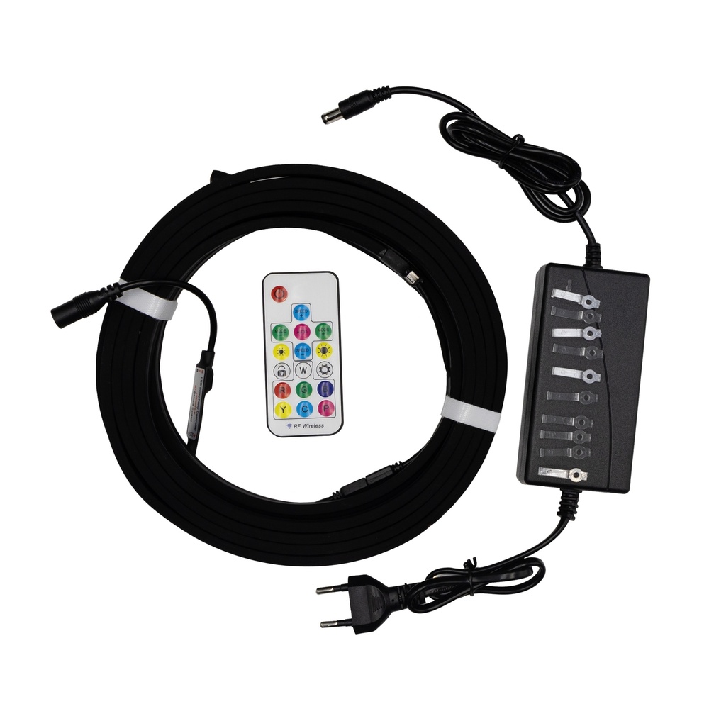 [8_4966] Готовий набір стрічки PROLUM™ 24V; 5x13;Чорний; 5M; RGB FULL COLOR