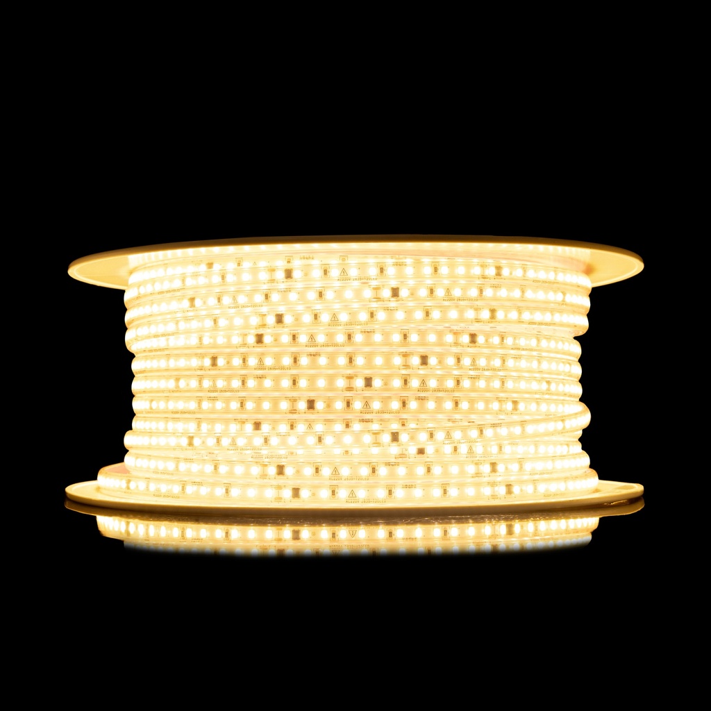 [8_4967] Світлодіодна LED стрічка PROLUM™ 2835\120; IP67; 220V; Series "S", Тепло-Білий (2800-3200K)