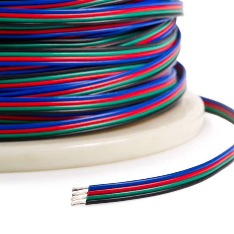 [8_4971] Дріт PROLUM™ 4Р для RGB LED стрічки 4х0.2 мм;AWG24;UL1007