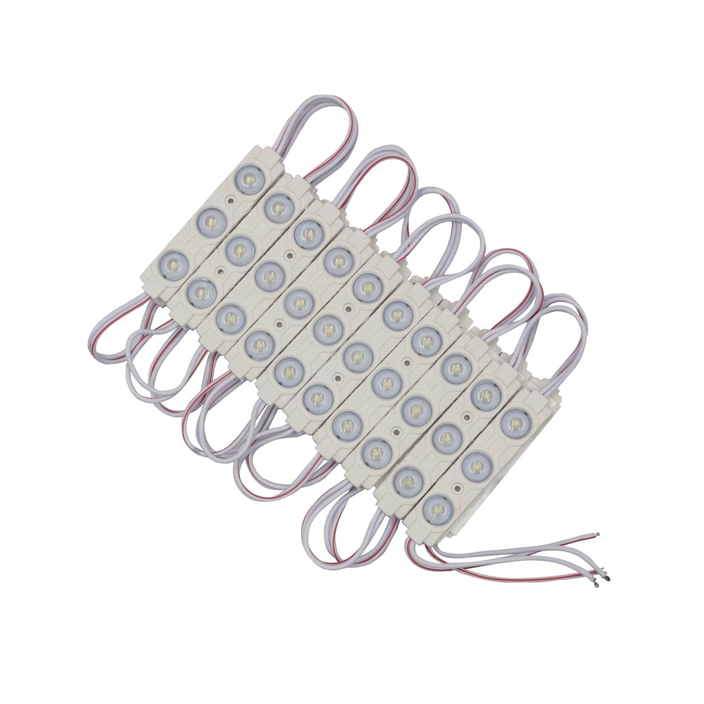 [8_5333] Світлодіодний модуль PROLUM P1, SMD2835, 3LED, 12V, 1W, IP66, З лінзою, Білий