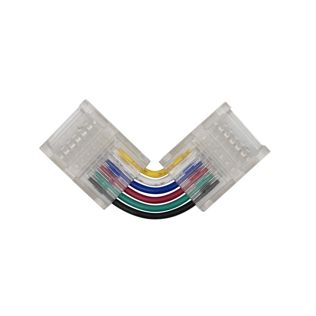 [8_5345] Конектор PROLUM™ для стрічки SMD SLIM, 12ММ,6PIN,RGB+ССТ,Кутовий - L