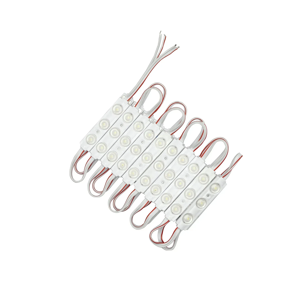 [8_5642] Світлодіодний модуль  PROLUM V1, SMD2835, 3LED, 12V, 1,5W, З лінзою, 70х15; Холодний-білий (9000К-10000К)